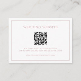 Enkel ljusrosa monogram QR-kod elegant bröllop Tilläggskort