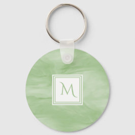 Enkel Ljust grönt, subtil, marble Modern Monogram Nyckelring