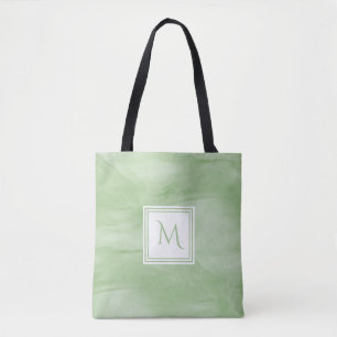 Enkel Ljust grönt, subtil, marble Modern Monogram Tygkasse