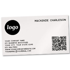 Enkel Logo och QR-kod Rosenskär Magnetiska Visitkort