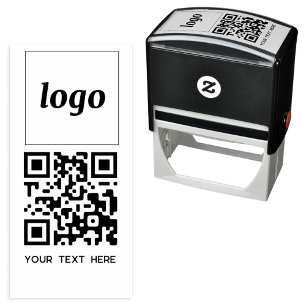 Enkel Logo QR-kod Text Affärsmarknadsföring Självfärgande Stämpel