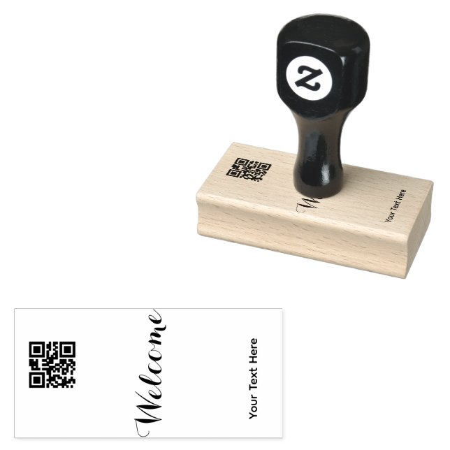 Enkel Logo 'QR-kod' Text Affärsmarknadsföring Stämpel (Stämplad)
