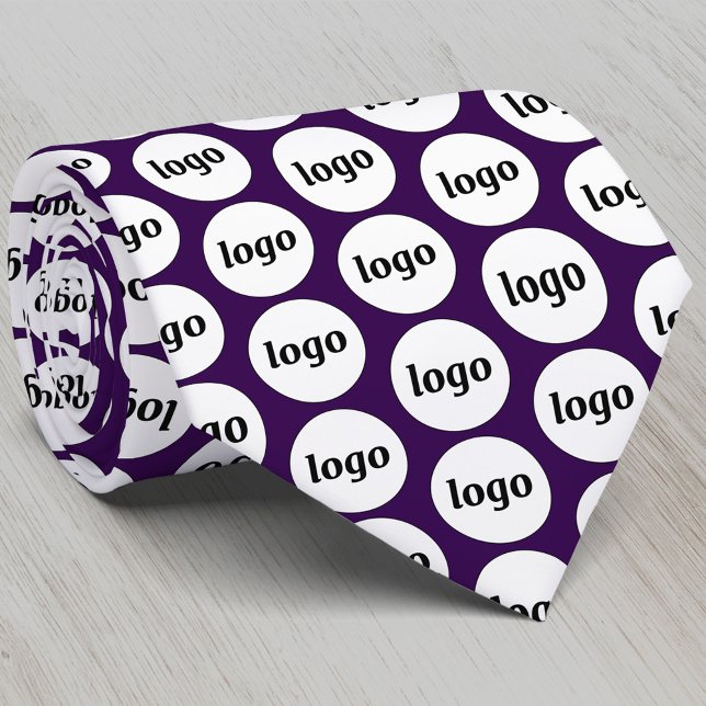 Enkel logotyp Affärs Mönster Plommonlila Slips (Simple logo pattern business promotional dark purple neck tie)