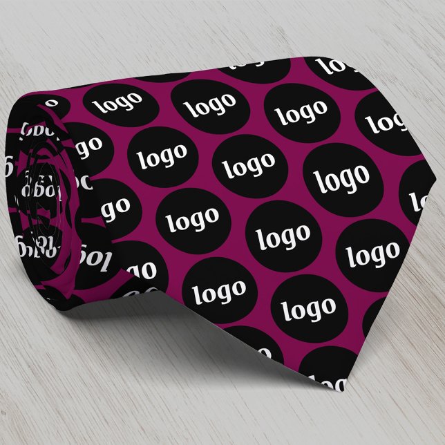 Enkel Logotyp - affärshackruta Slips (Simple logo pattern business branding promotional tie for staff employee company uniform)