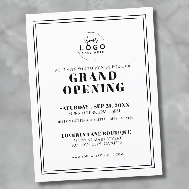 Enkel logotyp Affärsinvigning Inbjudan (Simple Logo Business Grand Opening Invitation Postcard)