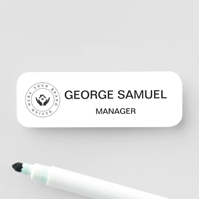 Enkel Logotyp, anställd Namn och titel Namnbricka (På plats)