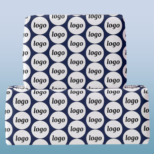 Enkel Logotyp - Blått Mönster-marinblått Presentpapper
