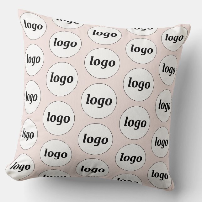 Enkel logotyp Blush Rosa Kudde (Logo pattern business promotional throw pillow)