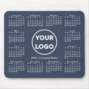 Enkel Logotyp för 2020-kalender på marinblått Musmatta