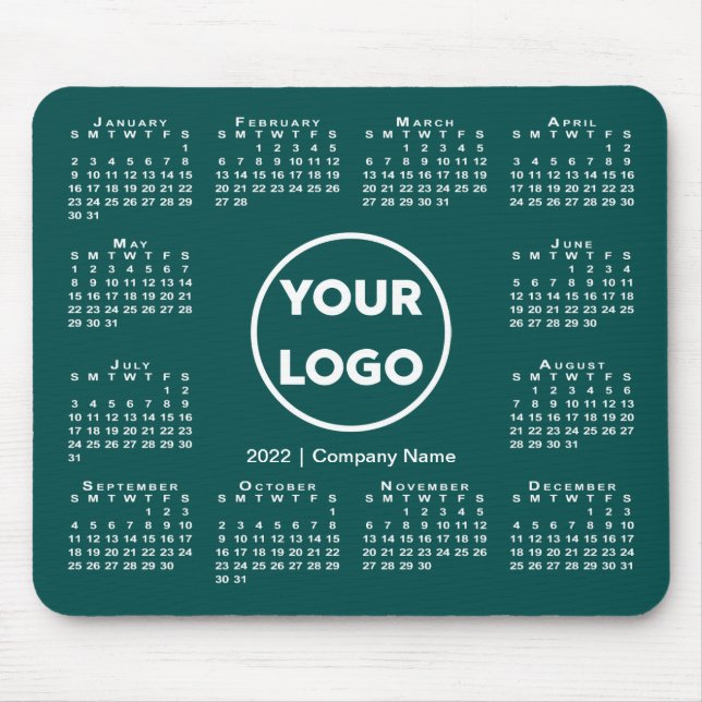 Enkel Logotyp för 2022 års kalender - blått Grönt Musmatta (Framsidan)