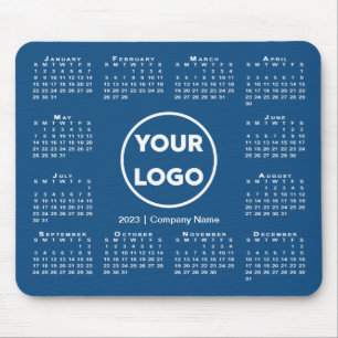 Enkel Logotyp för 2023 års kalender - blått Musmatta