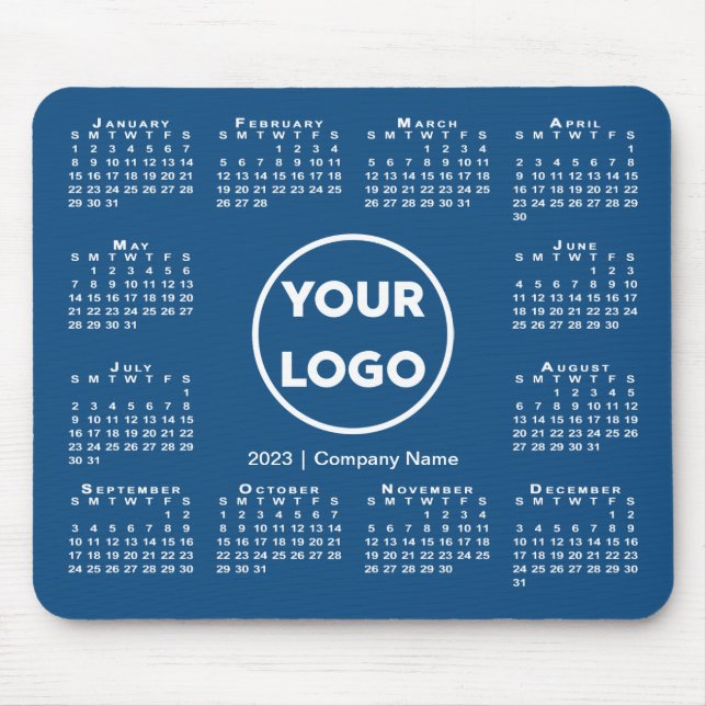 Enkel Logotyp för 2023 års kalender - blått Musmatta (Framsidan)