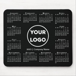 Enkel Logotyp för 2023-kalender på svart Musmatta