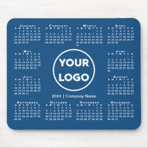 Enkel Logotyp för 2024 års kalender - blått Musmatta