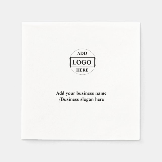 Enkel logotyp för anpassningsbar av elegant här fö pappersservett (Framsidan)