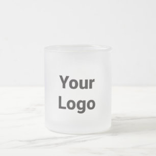 Enkel logotyp för anpassningsbar av minimal elegan frostad glasmugg