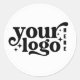 Enkel Logotyp för Anpassningsbar av minimal Elegan Runt Klistermärke (Front)