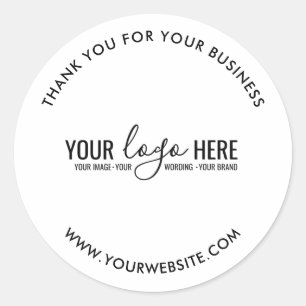 Enkel Logotyp för Anpassningsbar av minimal Elegan Runt Klistermärke