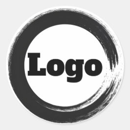 Enkel Logotyp för Business Brand Marknadsföring Wh Runt Klistermärke