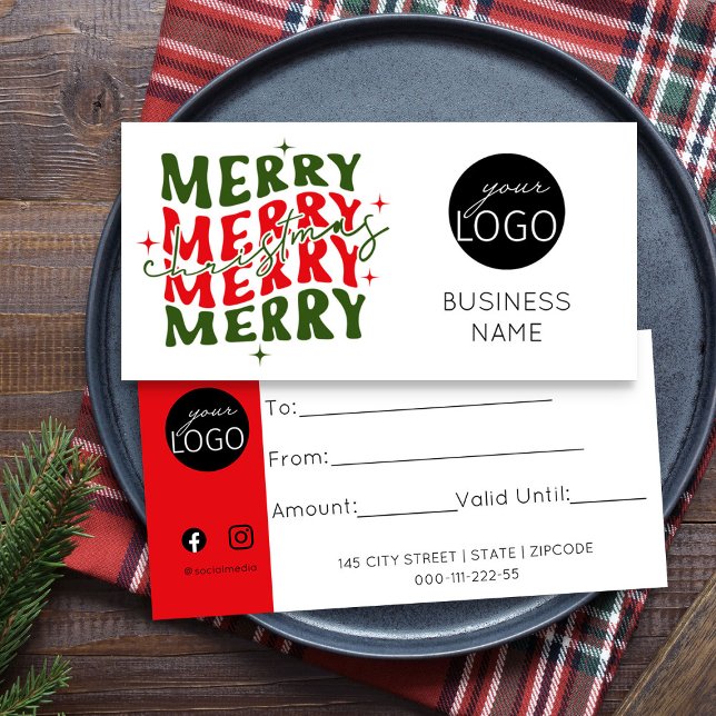 Enkel Logotyp för julaffärsverksamhet (Logo branded christmas gift certificates by Busy Business Bee)
