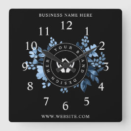 Enkel Logotyp för minimal Anpassningsbar och textf Fyrkantig Klocka