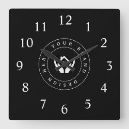 Enkel Logotyp för minimal Anpassningsbar och textf Fyrkantig Klocka