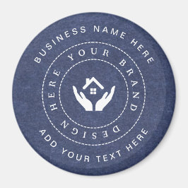 Enkel Logotyp för minimal Anpassningsbar och textf Magnet