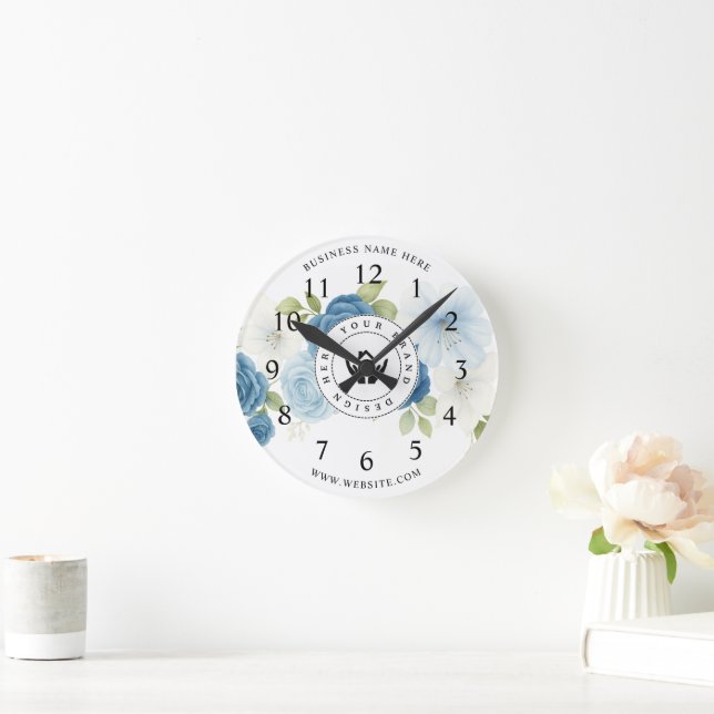 Enkel Logotyp för minimal Anpassningsbar och textf Rund Klocka (Hem)