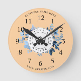 Enkel Logotyp för minimal Anpassningsbar och textf Rund Klocka