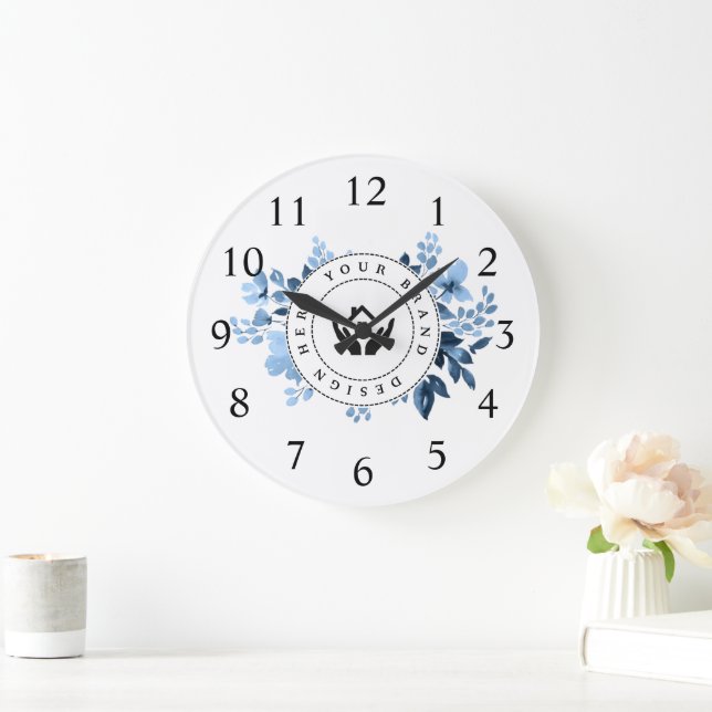 Enkel Logotyp för minimal Anpassningsbar och textf Stor Klocka (Hem)