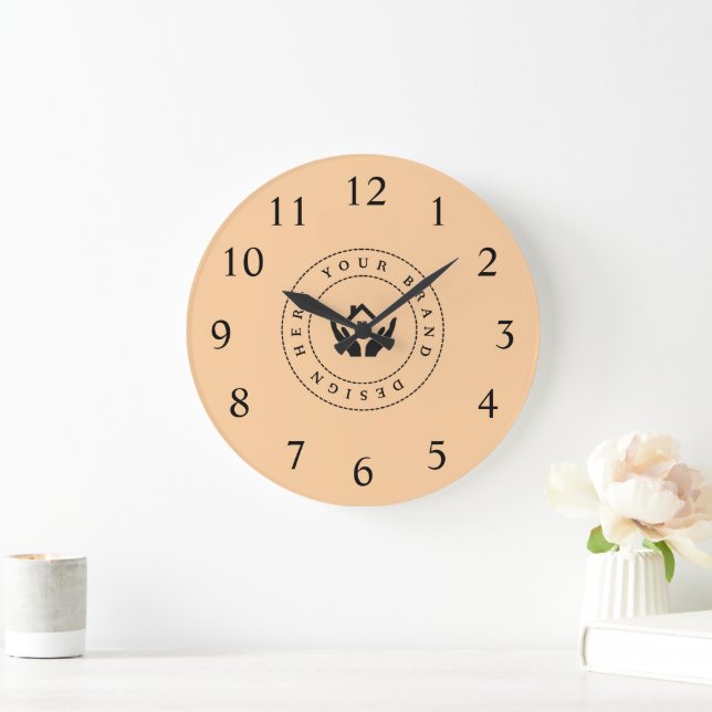 Enkel Logotyp för minimal Anpassningsbar och textf Stor Klocka (Hem)