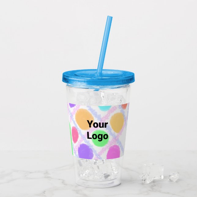 Enkel logotyp för minsta möjliga anpassningsbar fö take away mugg (Baksida Ice)