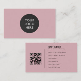 Enkel Logotyp för Professionell QR Dusty Rosa Comp Visitkort