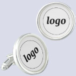 Enkel Logotyp, företagsklassificering, marknadsför Cufflinks<br><div class="desc">Lägg till en egen logotyp till den här designen,  som kommer att beskäras till en cirkelform. Minimalistisk och professionell. Underbar för uniform för anställda och personal,  eller som kampanjprodukt för dina kunder och kunder.</div>