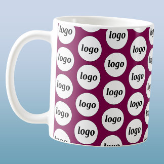 Enkel logotyp företagsvarumärke mönster körsbärsro kaffemugg