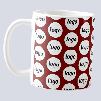 Enkel logotyp företagsvarumärke mönster rött kaffemugg