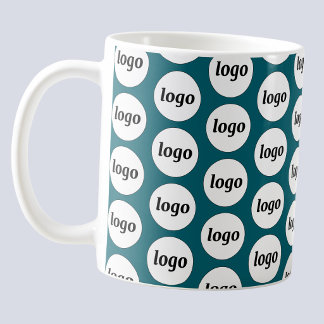 Enkel logotyp företagsvarumärke mönster teal grön kaffemugg