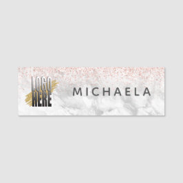 Enkel Logotyp Glitter Marble Namnbricka