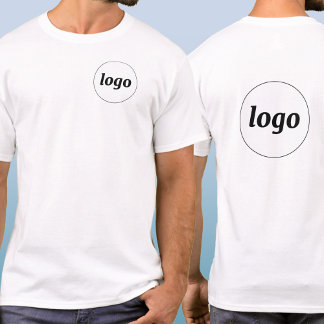 Enkel logotyp krön och bakre kampanj affär t shirt