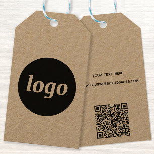 Enkel Logotyp med Märkre för text och QR-kod Presentetikett