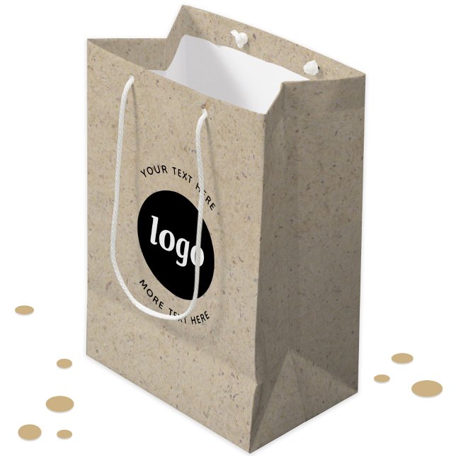 Enkel Logotyp med Papper texthantering (Logo with text brown paper effect business branding promotional gift bag or packaging)