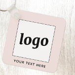 Enkel Logotyp med  Rosa för textföretag Nyckelring<br><div class="desc">Lägg till din egen logotyp och ditt eget textval till den här designen. Ta bort texten om du vill. Minimalistisk och professionell. Underbar för varumärkning av anställda eller som kampanjprodukt för dina kunder och kunder.</div>