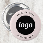 Enkel Logotyp med  Rosa, företagsknapp Knapp<br><div class="desc">Lägg till din egen logotyp och ditt eget textval till den här designen. Ta bort den övre eller nedre texten om du vill. Minimalistisk och professionell. Underbar för varumärkning av anställda eller som kampanjprodukt för dina kunder och kunder.</div>