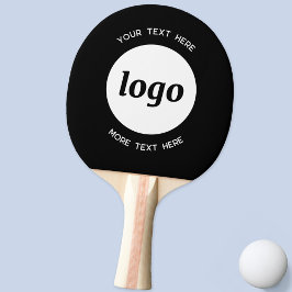 Enkel Logotyp med text Business Promotional Black Pingisracket