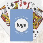 Enkel Logotyp med text Business Promotional Blue Casinokort<br><div class="desc">Lägg till din egen logotyp och ditt eget textval till den här designen. Ta bort den övre eller nedre texten om du vill. Minimalistisk och professionell. Underbar för en marknadsföringsprodukt för dina kunder och kunder. Logotypen kommer att beskäras till en cirkel. För andra versioner,  se samlingen.</div>