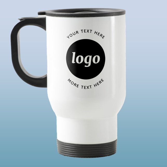 Enkel logotyp med text näringsliv resemugg (Simple logo with text promotional business travel mug)