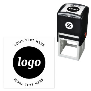 Enkel logotyp med text näringsliv självfärgande stämpel