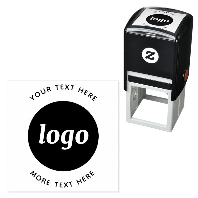 Enkel logotyp med text näringsliv självfärgande stämpel (Simple logo with text business promotional self inking stamp)