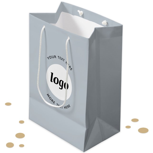 Enkel Logotyp med text som är blå (Logo and custom text professional business promotional gift bag or packaging)