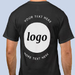 Enkel Logotyp med text - T-skift för företag T Shirt<br><div class="desc">Lägg till din egen logotyp och ditt eget textval till den här bakåtdesignen. Ta bort den övre eller nedre texten om du vill. Minimalistisk och professionell. Underbar för varumärkning av anställda eller som kampanjprodukt för dina kunder och kunder.</div>